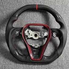 Real Carbon Fiber Flat Steering Wheel for Toyota Rav4 Corolla W/Button 2019-2024