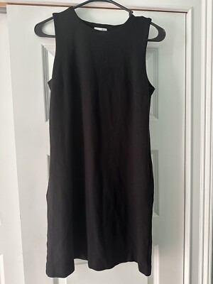 Jill Women's Ponte Black Sleeveless Dress with Pockets Size