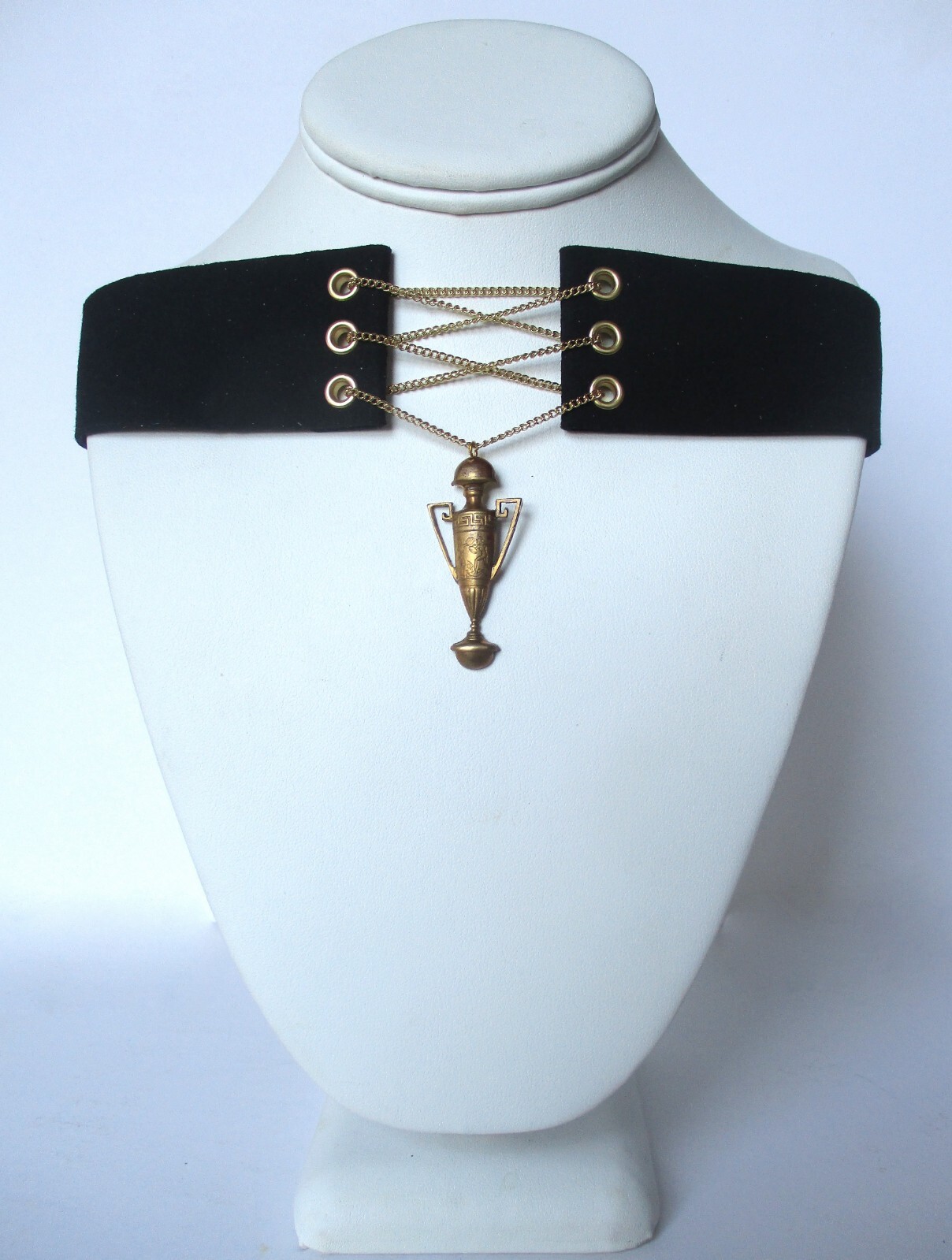 Antique Brass Pendant Corset Choker/Necklace - image 1