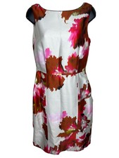 Max Mara Italy Floral Watercolor Dimitri Silk Dress Silk Lined NO Belt Sz 4
