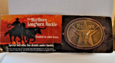 Vintage Marlboro Longhorn Belt Buckle SOLID BRASS MIP