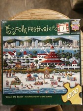 Master Pieces Puzzle 1000pcs "Day at The Beach" PreOwned