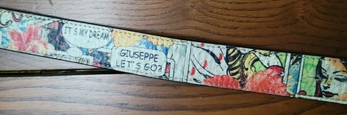 Exclusive Giuseppi Zanotti men's leather Belt with comic strip print 32" length - Picture 7 of 12