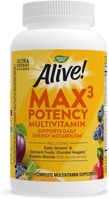 Nature's Way Alive! Max3 Potency Multivitamin, Support Daily Energy Metabolism