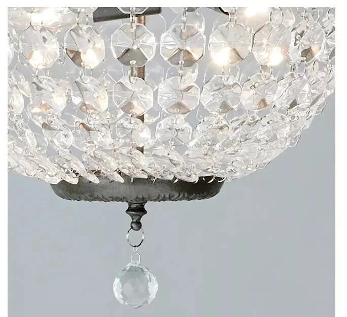 PORTFOLIO BREELEY 3 轻古董白镴帝国风格 Chandelier 全新损坏盒 — 第 2/4 张图片