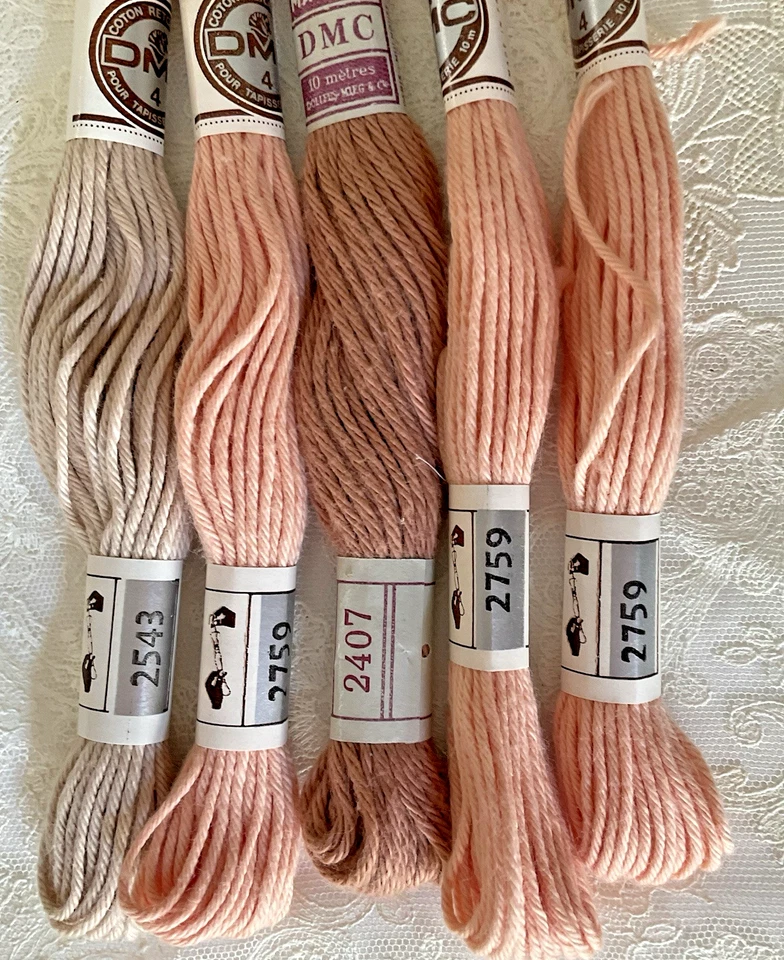 DMC Needlepoint Embroidery Thread Collection Lot of 5 Peach and Tan Matania New - Image 2 of 3