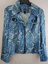 Clara Sun Woo Blue Python Patent Leather Jacket Size Small Nwtags