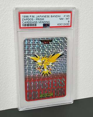 1996 Pokemon Japanese Bandai Carddass Vending 145 Zapdos-Prism