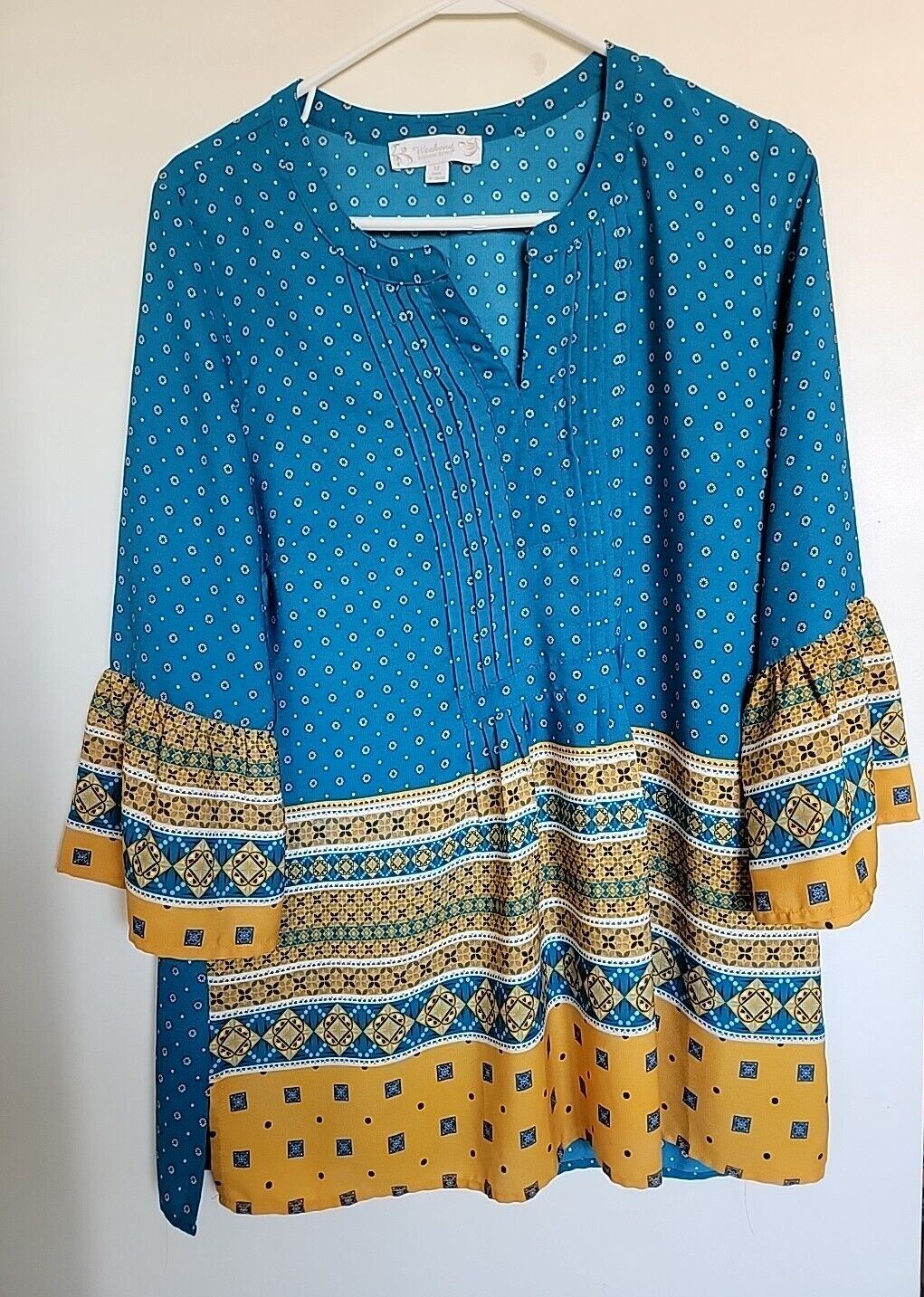 Susan Betro Women's Boho Floral Peasant Top for Weekend Wear