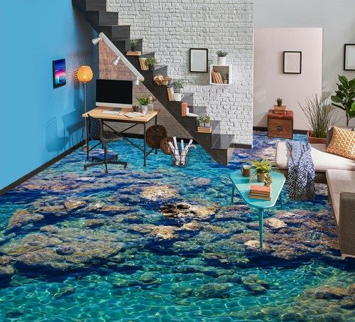 3D Sea Stones 15836NA Floor WallPaper Murals Wall Print 5D AJ WALLPAPER UK Fay - Bild 2 von 5