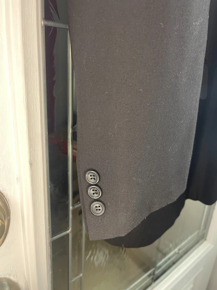 Abrigo/Blazer deportivo Ferretti Uomo negro 2 botones 100 % lana para hombre talla 52R Foto 3 de 4