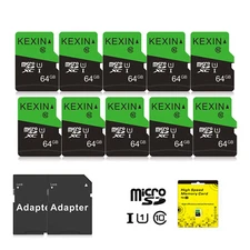 64GB Micro SD Card UHS-I Class 10 Micro SD Card Memory Card with SD Adapter 