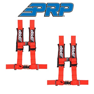PRP (2) 4.3 Red 4-Point Adjustable Harness With 3'' Belts & Sewn in Shoulder Pads