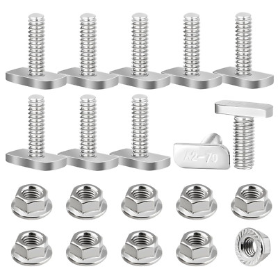 10X M8X20 Hammerkopfschrauben + Sperrzahnmuttern Edelstahl A2 - Premium Qualität