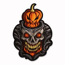 Halloween Patch Iron-on Applique Costume Pumpkin Skeleton Scary Decorative 