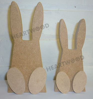 //WOODEN CRAFT SHAPE//DECORATION 148mm x 18mm thick RABBIT SHAPE WITH FEET IN MDF