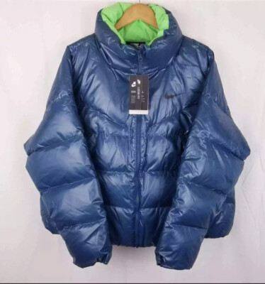 Nike NSW STMT Down-Fill Jacket CU5813 460 Blue/Green-Black New Womens Sz XXL NWT