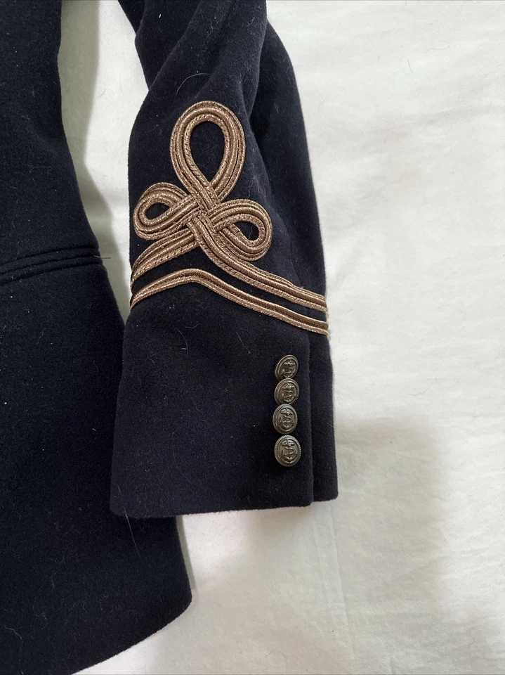 POLO RALPH LAUREN Military Officer Navy  JACKET Wool Cashmere Velvet Italy 14 - Image 2 of 4