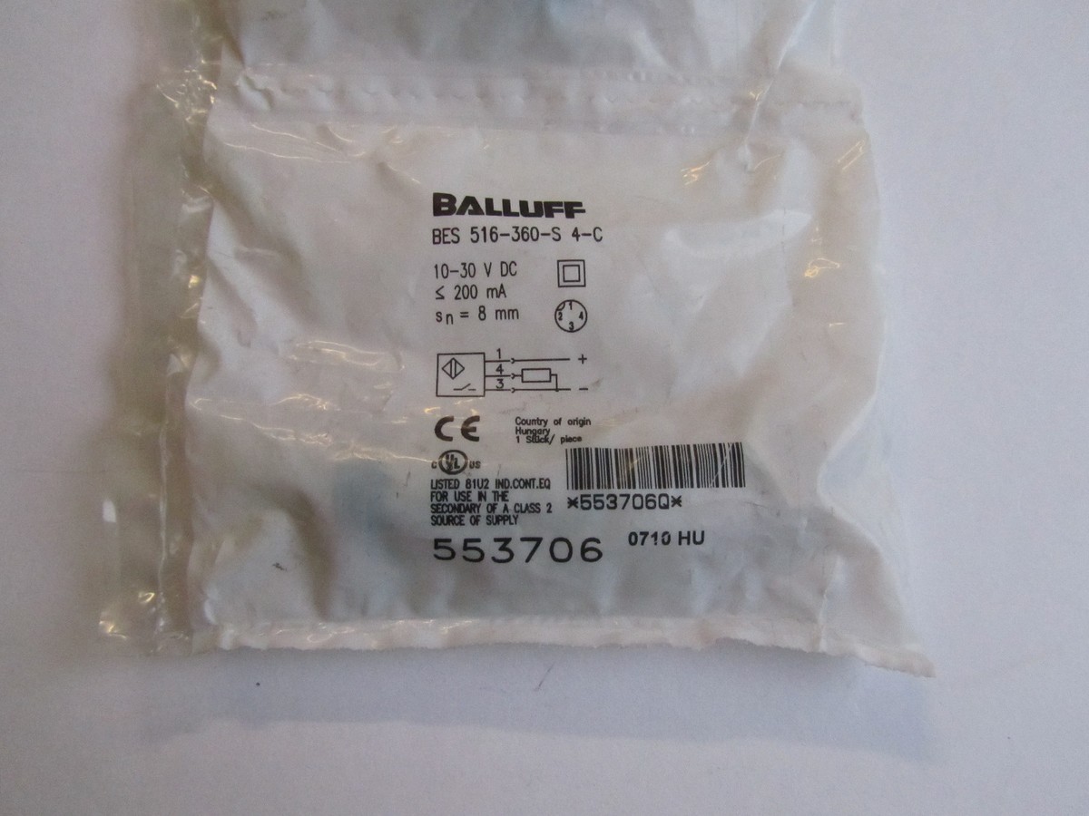 Balluff Sensore Induttivo BES516-360-S-4-C (553706) Con Cavo - Occasione Da Magazzino