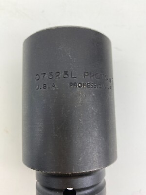 Proto J07525L 3/4'' Drive 6 Point 1-9/16'' Black Oxide Deep Length Socket