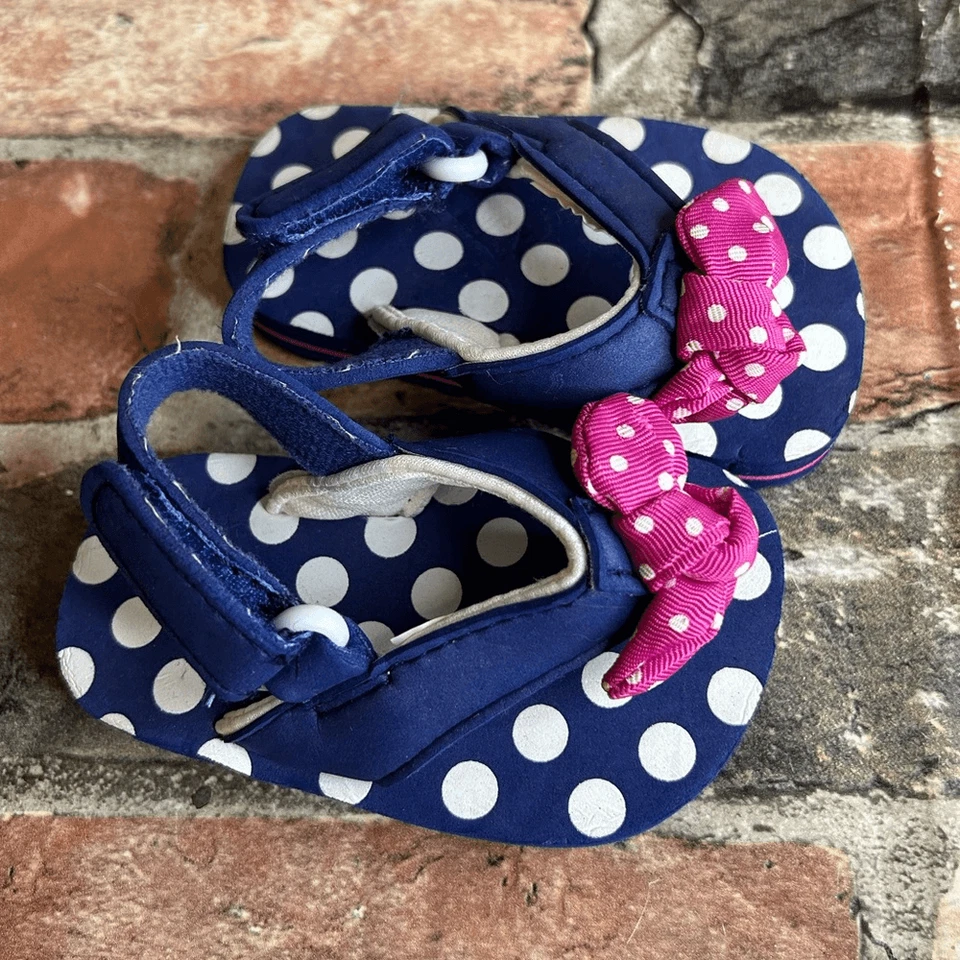 Sandalias de lunares azul marino con correa trasera bebé talla 3 Foto 2 de 4