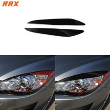 High Quality Headlight Eyelid Eyebrow Piano Black Molding Trim For Mazda 3 10-13