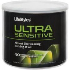 Lifestyles Ultra Sensitive Stimulation 40 Premium Lubricated Latex Condoms Bowl