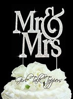 Silver Mr And Mrs Wedding Cake Topper Custom Initial Rhinestone Crystal Fancy We on sale Silver Mr And Mrs Wedding Cake Topper Custom Initial Rhinestone Crystal Fancy We on sale