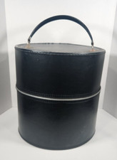 Travel Carrying Case Black Vinyl Hat Box