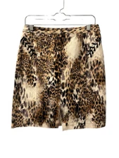 Vintage 90's Betu Sport Leopard Print Cotton Skirt Women's Size 8 Animal Print