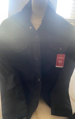 Levis Mens Denim Trucker Jean  Sherpa  Inside Jacket  Black Denim Size Medium