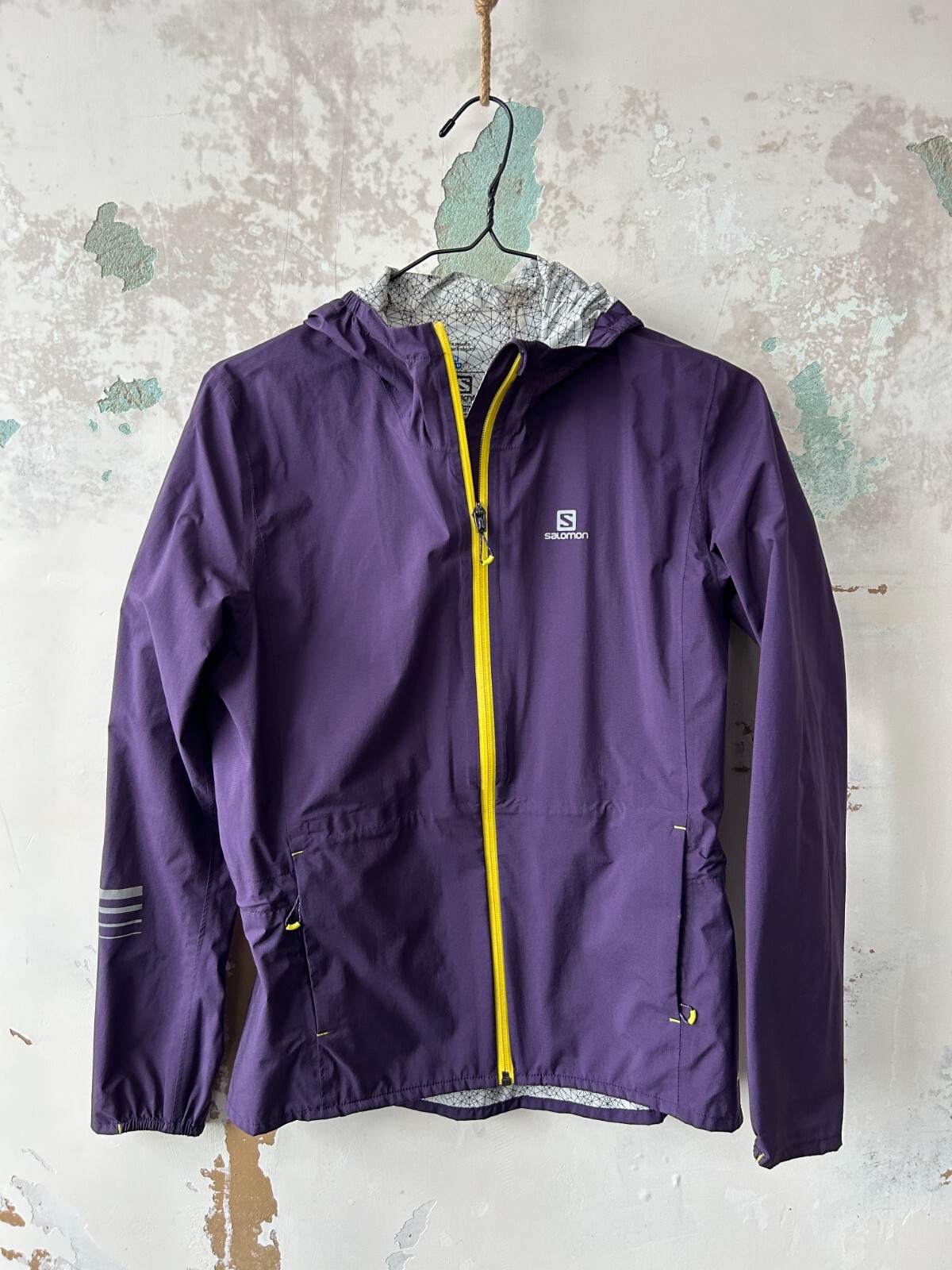 Giacca Salomon donna viola sci corsa zip intera taglia M