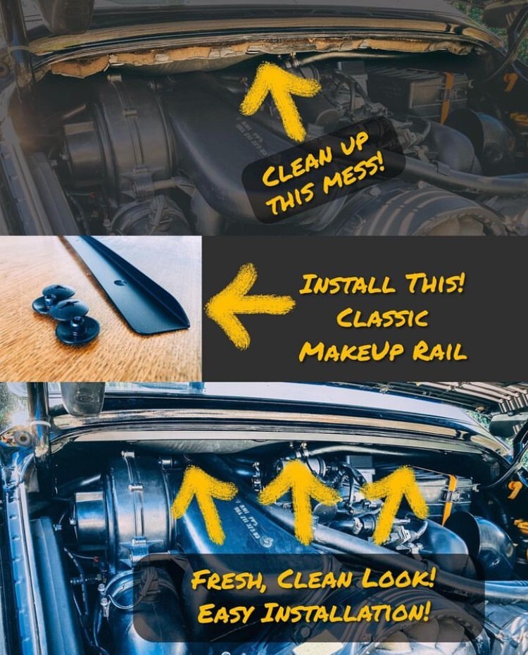 Porsche 964 engine compartment insulation strip makeup rail