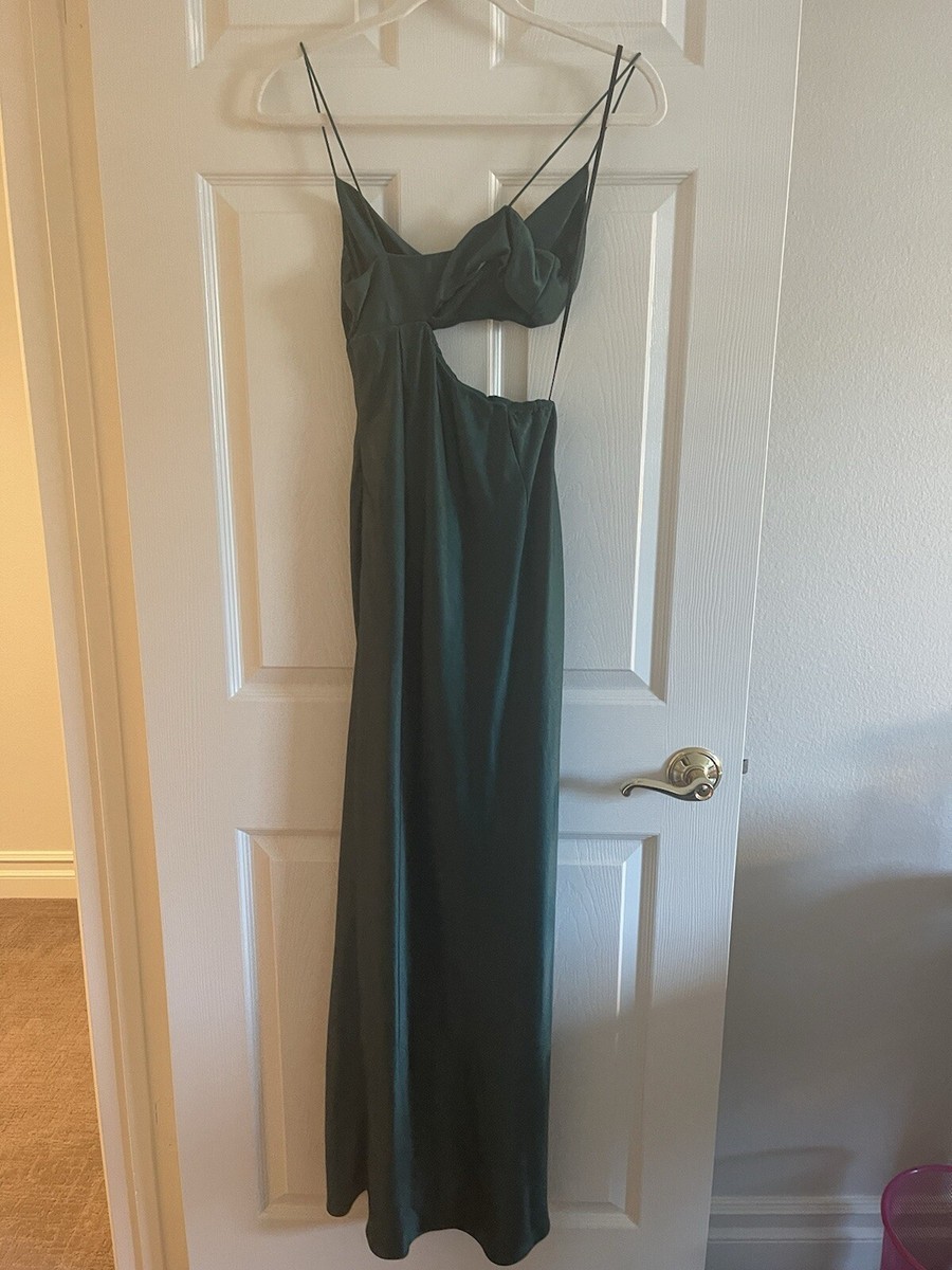 princess polly green cut out dress Addison Cut-Out Lace-Up Mini Dress in Green