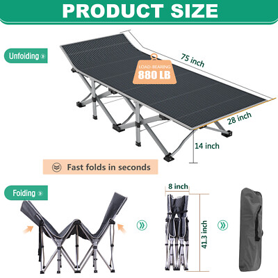 Folding Cot Camping Cot Outdoor Portable Military Cot Sleeping