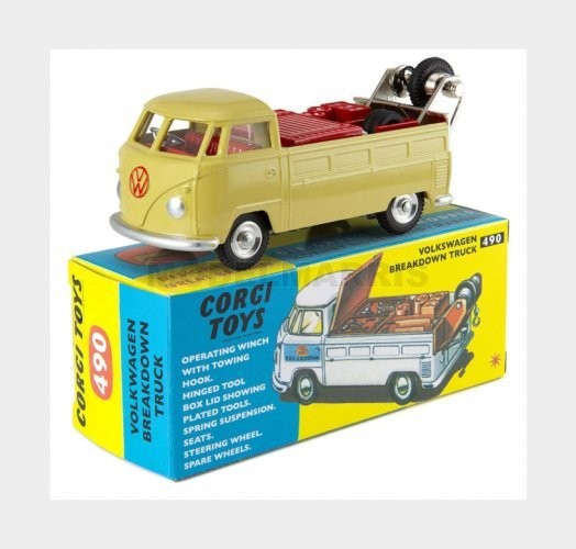 Corgi 490-CD54321038 Volkswagen T1 Pick-Up Breakdown Truck 1960 Beige 1/43
