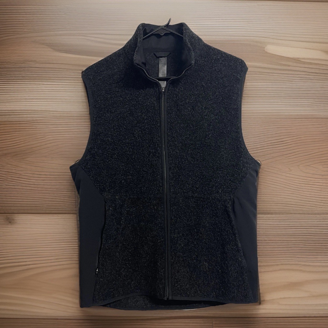 Lululemon Sherpa Wool Blend Tundra Trek Heather Black Zip Up Vest Men's Medium