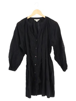 WHISTLES Damen Blusenkleid Gr. 34/XS Schwarz Baumwolle Casual 80cm