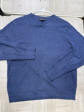 Brooks Brothers Blue Crewneck Pullover Sweater Men L Lightweight