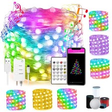 33Ft 100LED String Fairy Strip Light Remote Smart App USB Control RGB Xmas Decor