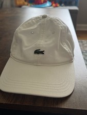 Lacoste White Cotton Strapback Hat Tennis