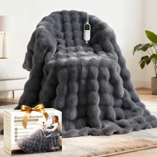 Heated Blanket Throw, Fast Heating Blanket Throw with 1/2/4/6/9/12 Hours Auto...
