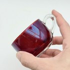 Antique Ruby Flash Souvenir Cup Langdon N Dak North Dakota Gold Trim — photo 1