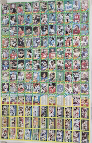 1986 Topps Football Uncut Card Sheet w/ Jerry Rice RC