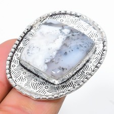 Dendrite Opal Gemstone Handmade 925 Sterling Silver Jewelry Ring Size 7 p649