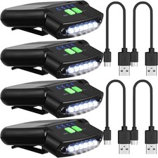 LED Clip on Cap Lights USB Rechargeable Cap Flashlight Clip Waterproof Ultra Bri