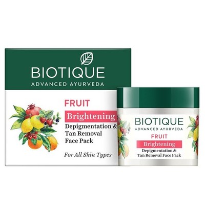 Biotique Fruit Face Pack 75g | Brightening Depigmentation Tan Removal Ayurvedic