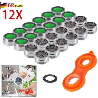 MARKENLOS 12Tlg Perlator Strahlregler M24 Wasserhahn Sieb Einsatz Mischdüse Perlatoren DE