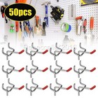 50X Pegboard Hooks Metal Steel Panel Peg Board 50mm Hooks Display Hanger AUS