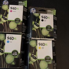 HP 940XL Black Cyan Magenta Yellow Ink Cartridges  Sealed